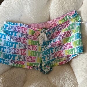 Victoria's Secret PINK Multicolor 'HOT PINK' Logo Lounge Shorts